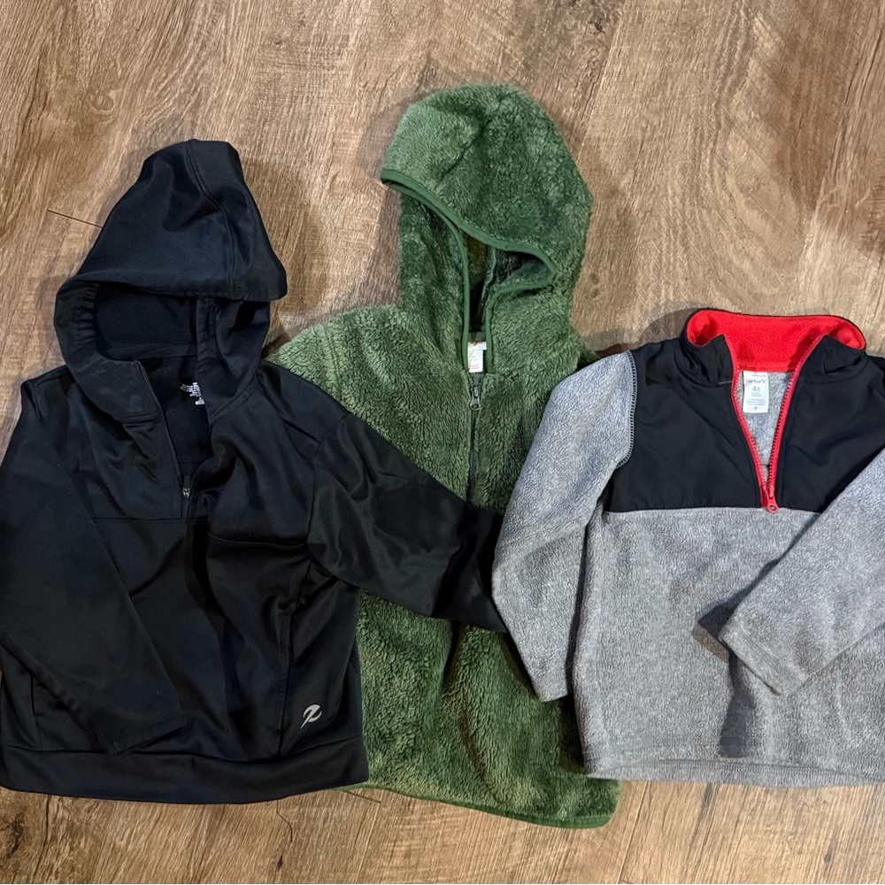 Kids Black Hooded Pullover Sweatshirt - Brand